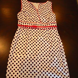 Tahari polka dot sheath dress